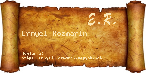 Ernyei Rozmarin névjegykártya